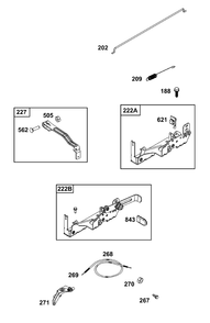 Controls Group Diagram and Parts List for 09P602-0125-H5 020000 - 09Z999 Briggs and Stratton Engine